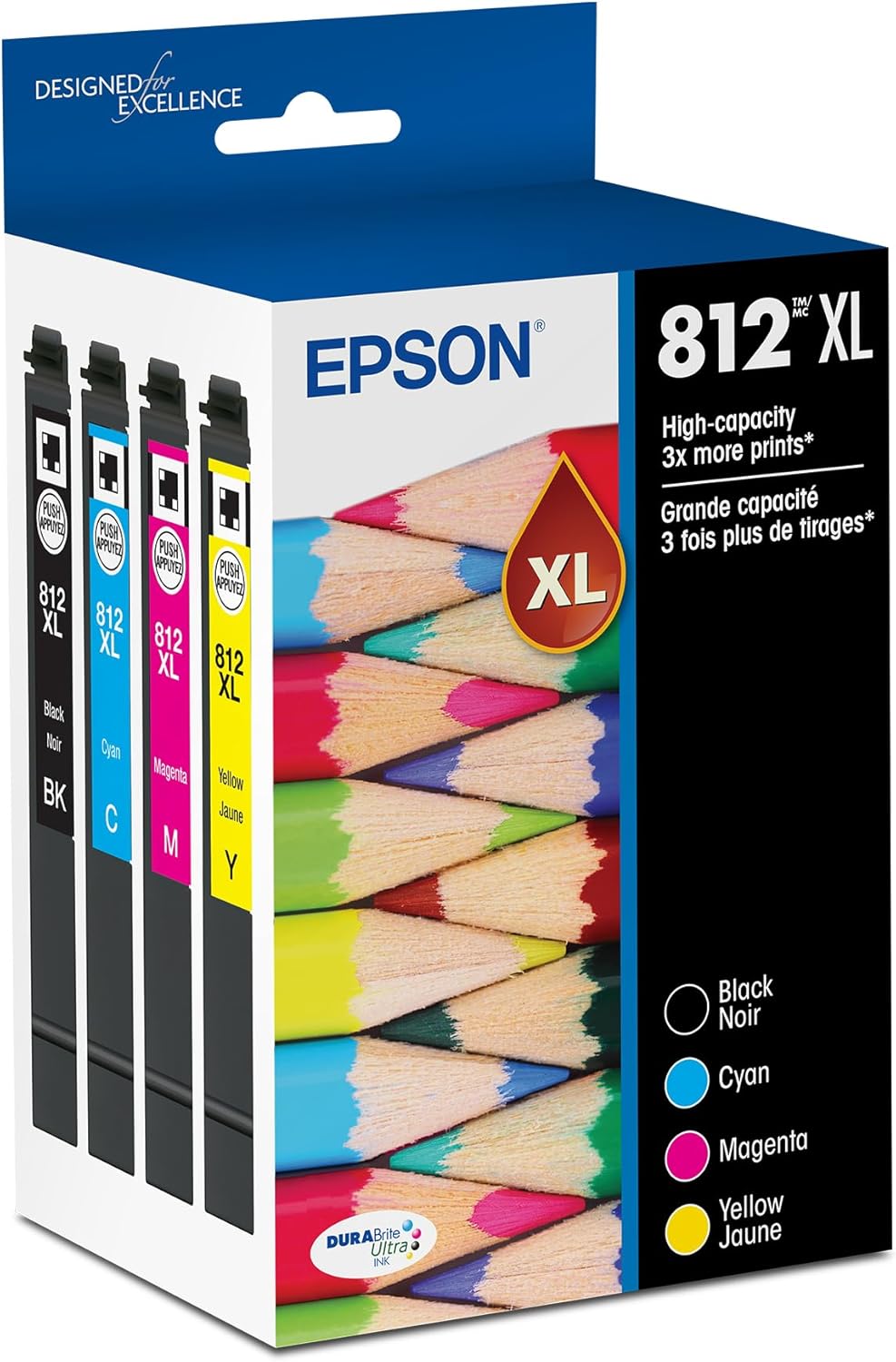 *CLEAR!* Genuine Epson 812XL DURABrite Ultra Ink Cartridge Value Pack [C13T05E696]