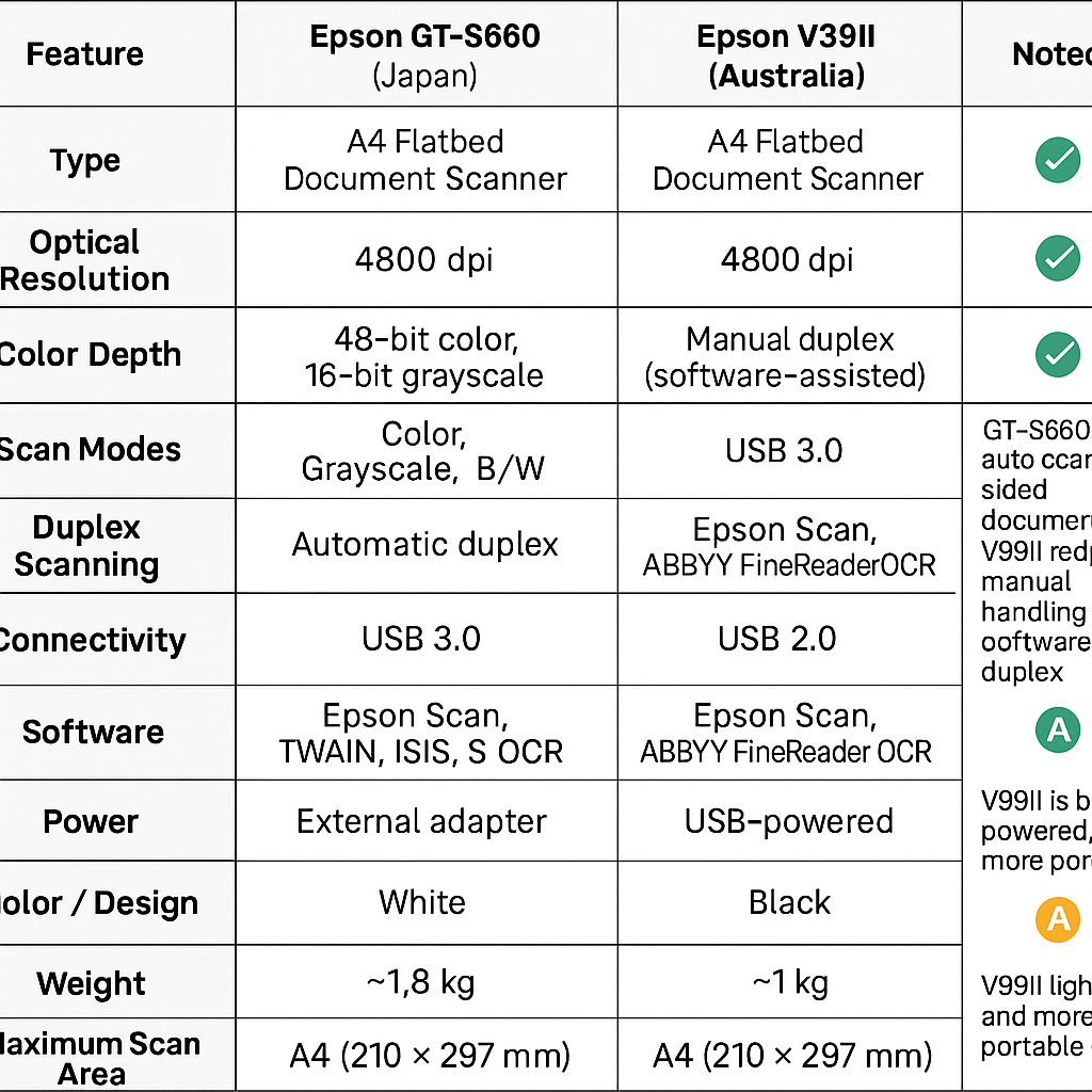 Epson V39II/GT-S660 Flatbed Photo/Document Scanner A4 Color 4800dpi USB3.0 White [JPN]