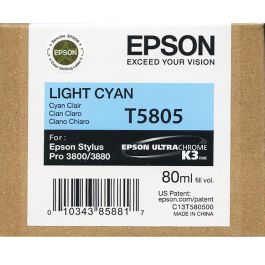 *CLEAR!* Epson T5805 UltraChrome K3 80ml Light Cyan Pigment Ink Cartridge [C13T580500]