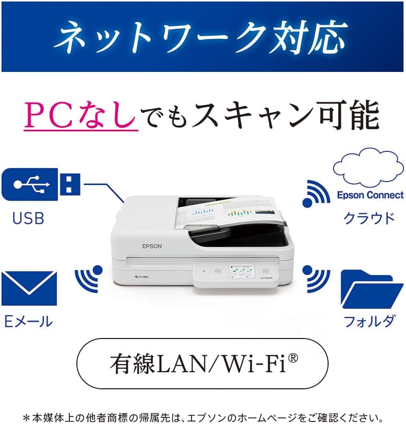 Epson WorkForce DS-1760WN A4 Wireless Network Document Scanner+ADF – Sheetfed & Flatbed