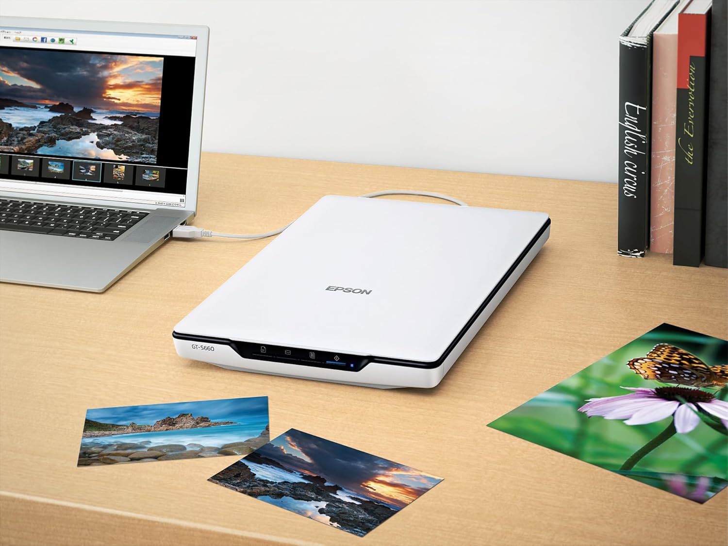 Epson V39II/GT-S660 Flatbed Photo/Document Scanner A4 Color 4800dpi USB3.0 White [JPN]