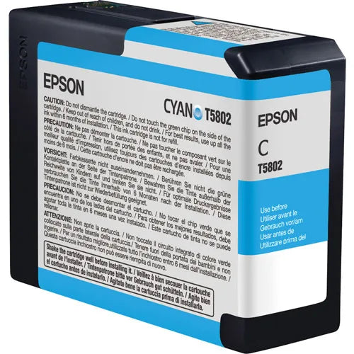 *SALE!* Epson T5802 UltraChrome K3 80ml Cyan Pigment Ink Cartridge [C13T580200]