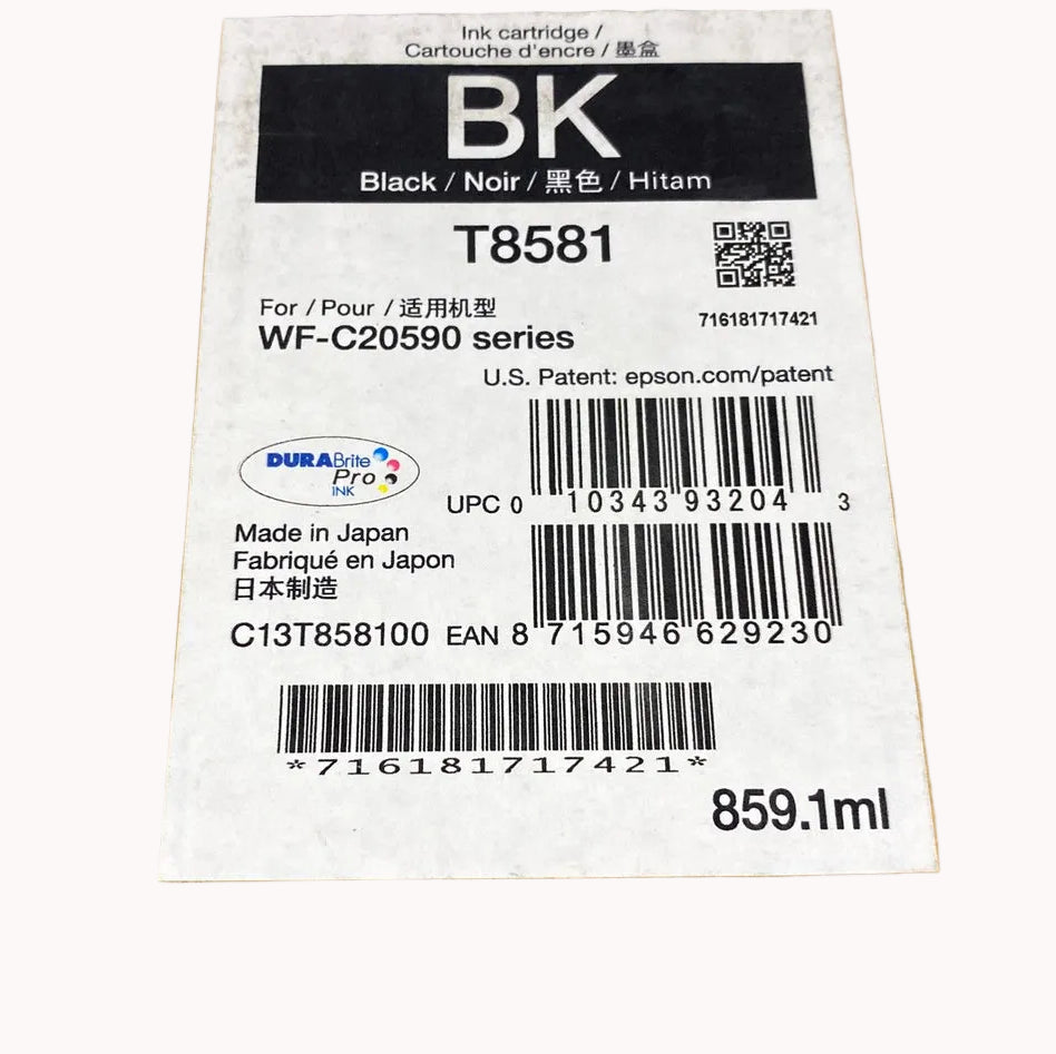 *SALE!* Genuine Epson WF-C20590 Enterprise T8581 Black Ink Cartridge [C13T858100] 50K Yield 859ml