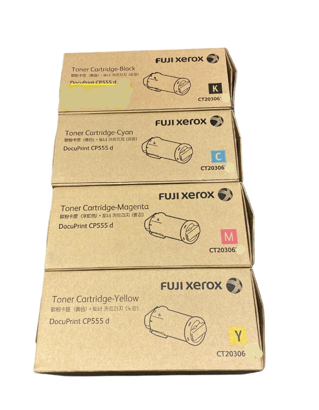 Bundle: 4x Pack Genuine Fuji Xerox DocuPrint CP555 CP555d Toner Cartridge Set (16K)