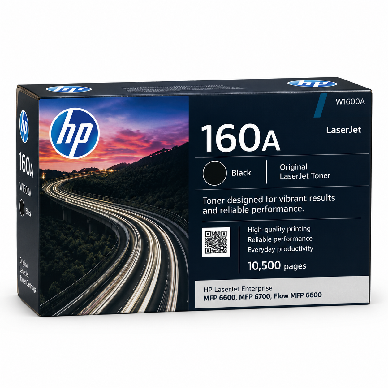 Genuine HP 160A Black Toner Cartridge for LaserJet Enterprise Flow 6500dn 6600dn MFP 10.5K [W1600A]