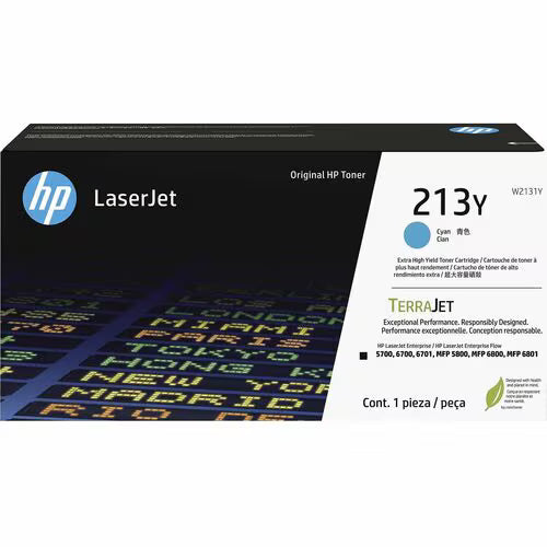 Genuine HP #213Y Extra High Yield CYAN Original LaserJet Toner Cartridge 12K [W2131Y]