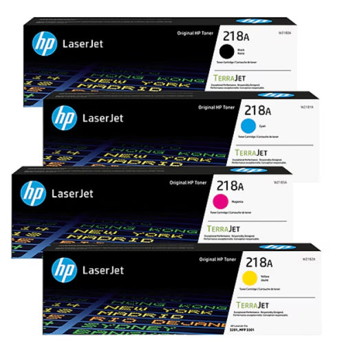 Bundle: 4x Pack Genuine HP W2180A W2181A W2182A W2183A C/M/Y/K Toner Cartridge Set #218A