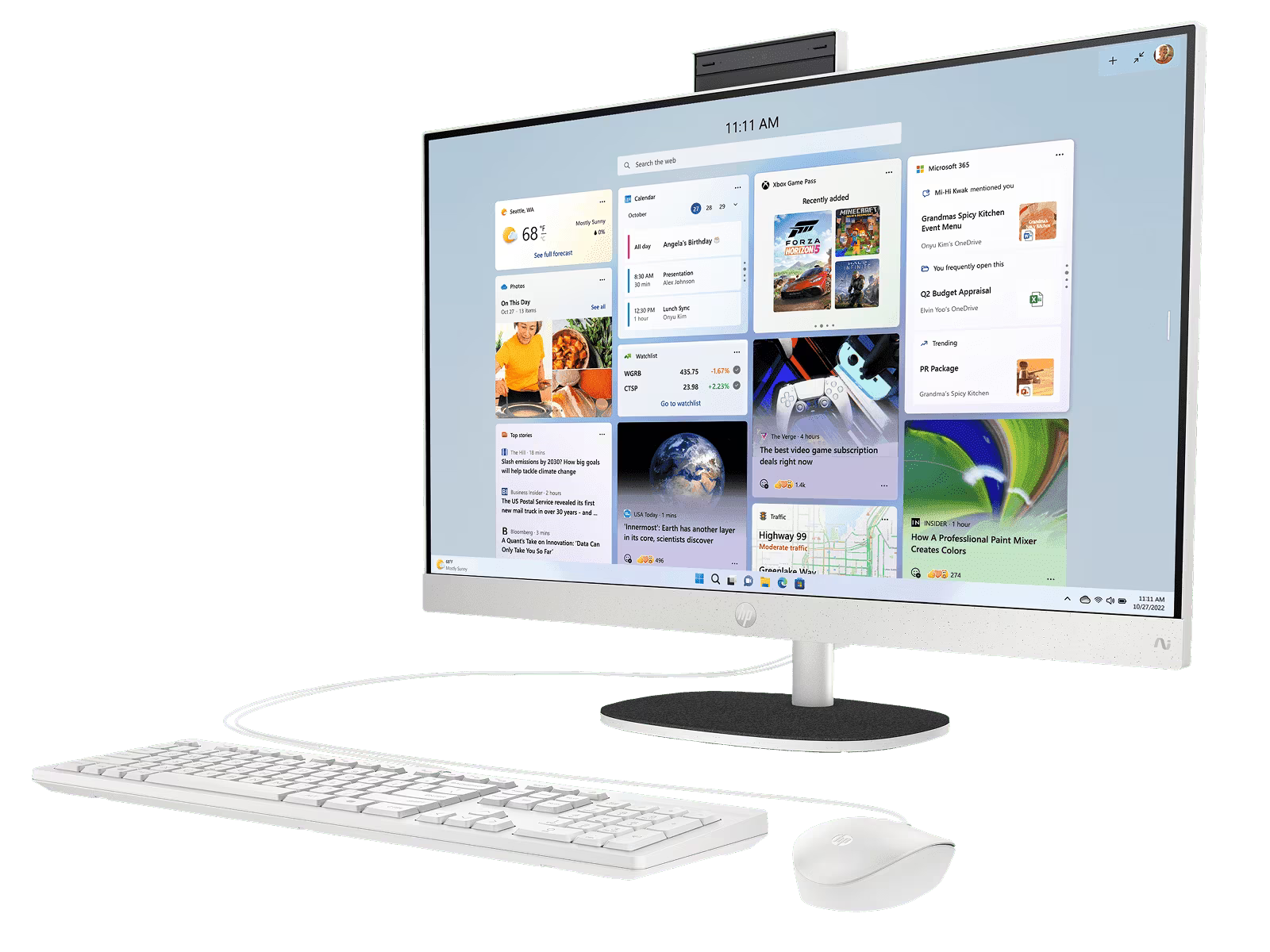 HP 27-inch Touch IPS FHD All-in-One Desktop PC AI/Intel Ultra 7 255u/16GB/512GB SSD BD0R2PA [27-cr2000a]