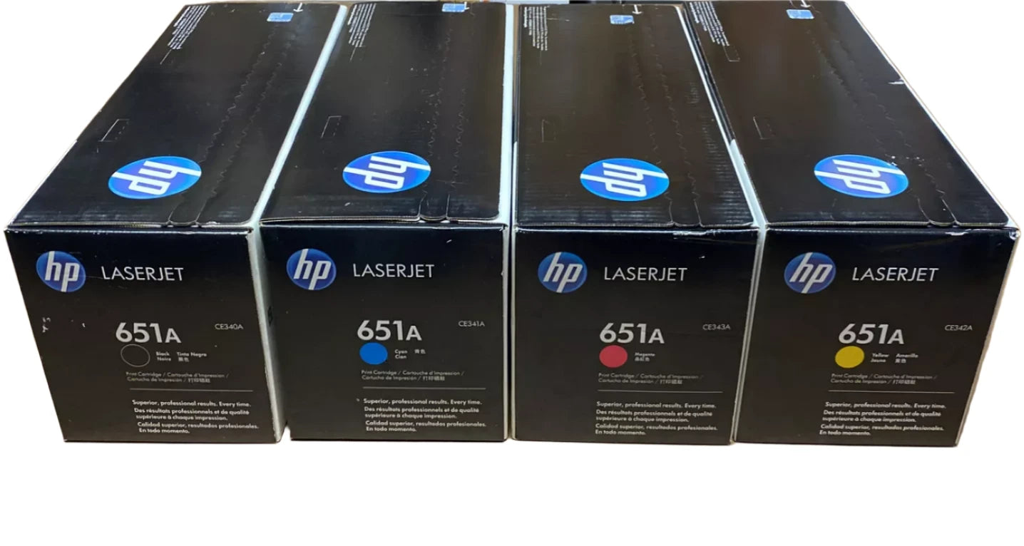 Bundle: 4x Pack Genuine HP CE340A CE341A CE343A CE342A Toner Cartridge Set 651A
