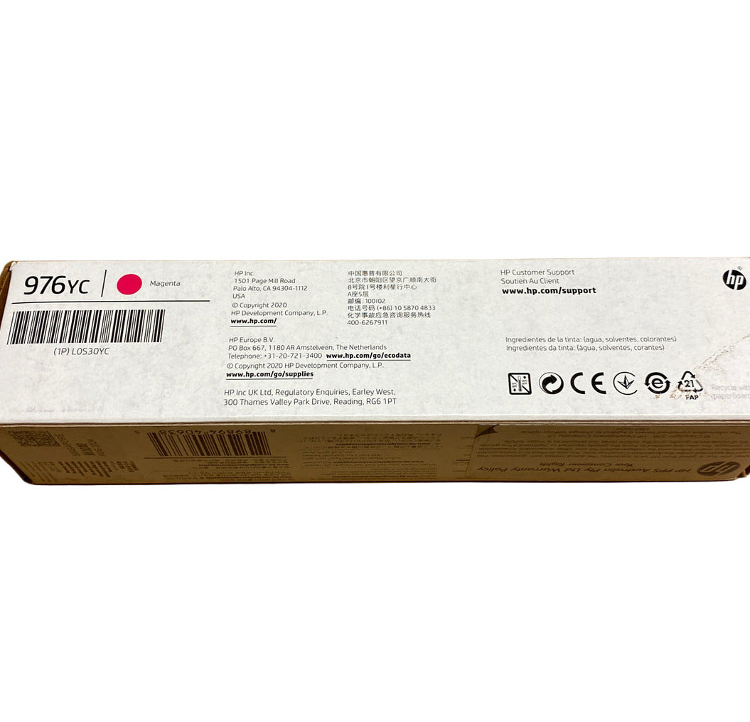 Genuine HP #976Y Magenta Ink Cartridge L0R06A for PageWide Pro 552dw 577z P55250 P57750 (13K)