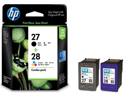 Genuine HP 27 & 28 Black Colour Ink Cartridge Combo Pack CC628AA (220 pages + 190 pages)