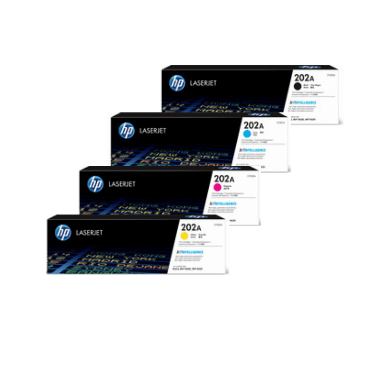 Bundle: 4x Pack Genuine HP CF500A CF501A CF502A CF503A Toner Cartridge Set #202A