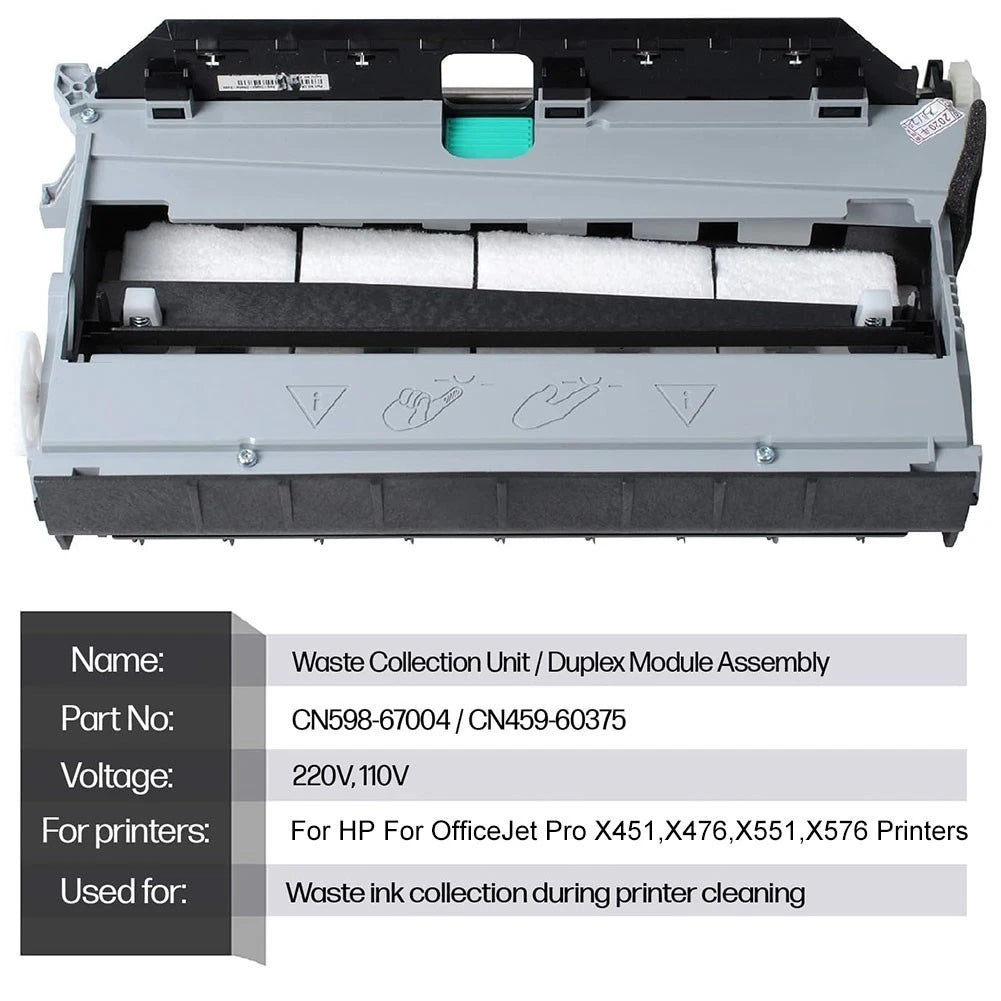 Genuine HP CN598-67004 Duplex Module Assembly & Ink Collection Unit – 150,000 Page Yield  [CN459-60377, CN598-60375, CN459-60375, CN459-40630]
