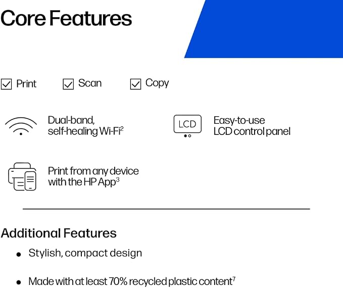 HP DeskJet 2922 A4 Inkjet All-in-One Printer Wi-Fi Instant Ink Ready #68 Ink Cartridge A24HYC