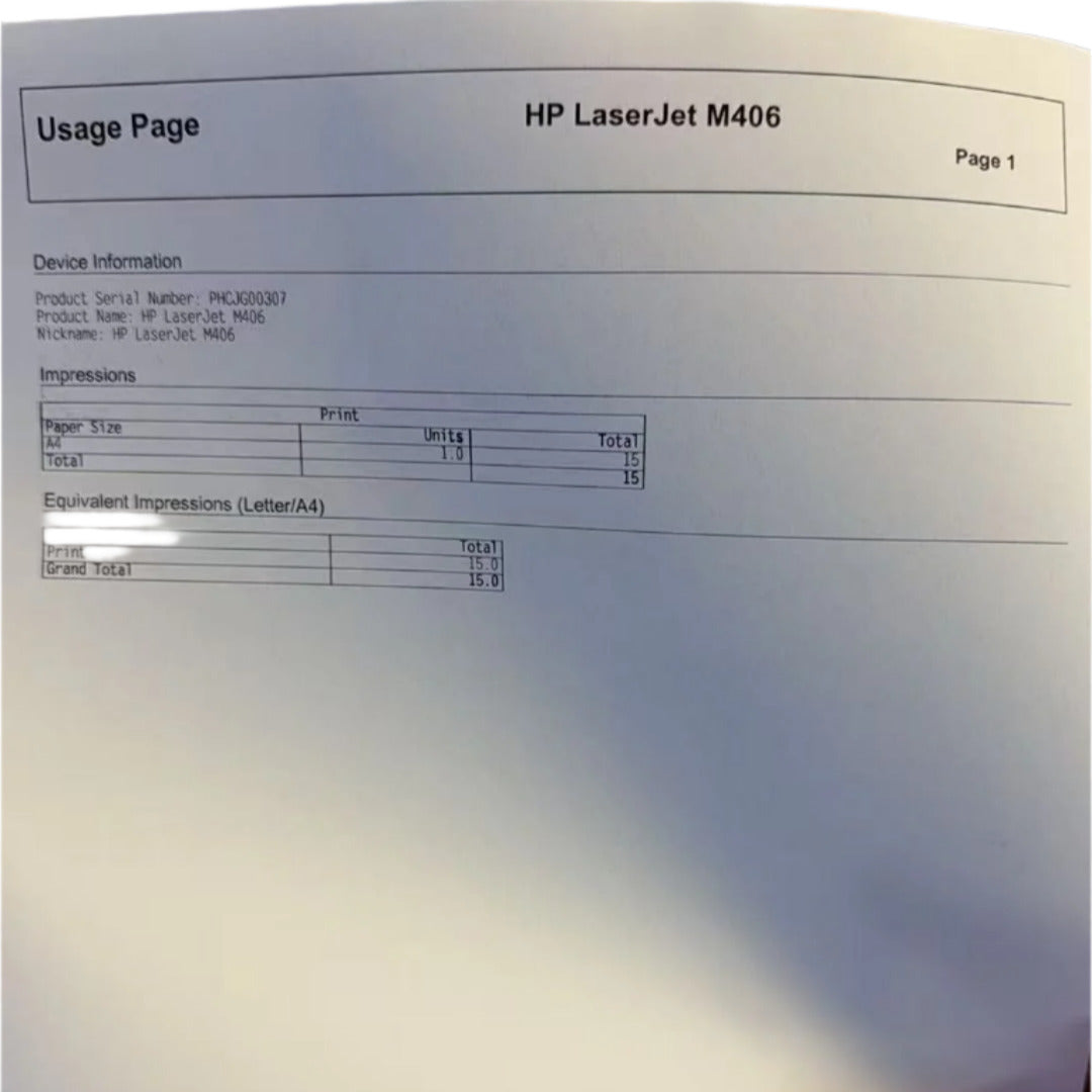 *Ex-Demo* HP LaserJet Enterprise M406dn A4 Mono Laser Printer 42PPM  [3PZ15A] 15 Pages