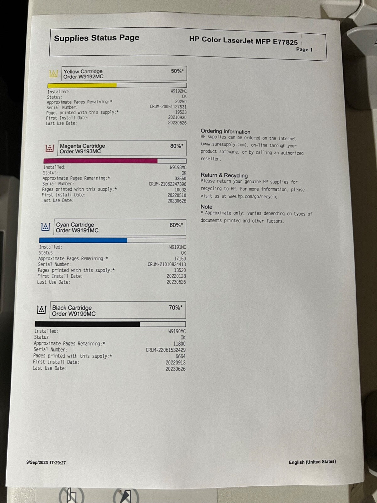 *RFB* HP Color LaserJet Managed MFP E77825dn A3/A4 Multifunction Photocopier [Z8Z02A]