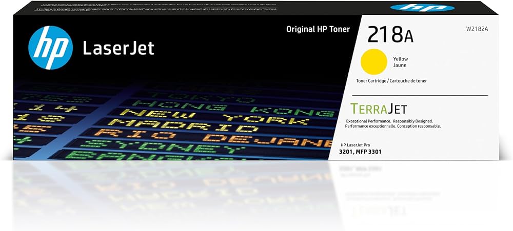 Genuine HP #218A YELLOW Original LaserJet Toner Cartridge for MFP 3301sdw 3301fdw 1.2K [W2182A]