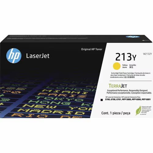 Genuine HP #213Y Extra High Yield YELLOW Original LaserJet Toner Cartridge 12K [W2132Y]