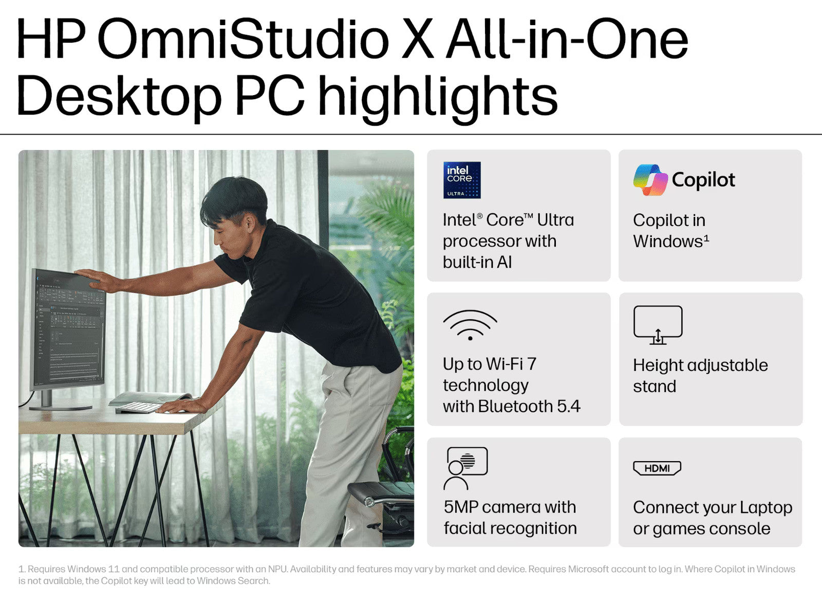 HP Omnistudio X All-In-One Desktop PC 31.5" 4K UHD Ultra 7 155H 32GB 1TB SSD RTX4050 B0PN0PA [32-c0000a]