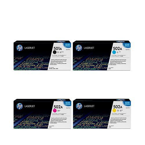 Bundle: 4x Pack Genuine HP Q6470A Q6471A Q6472A Q6473A Toner Cartridge Set 501A 502A