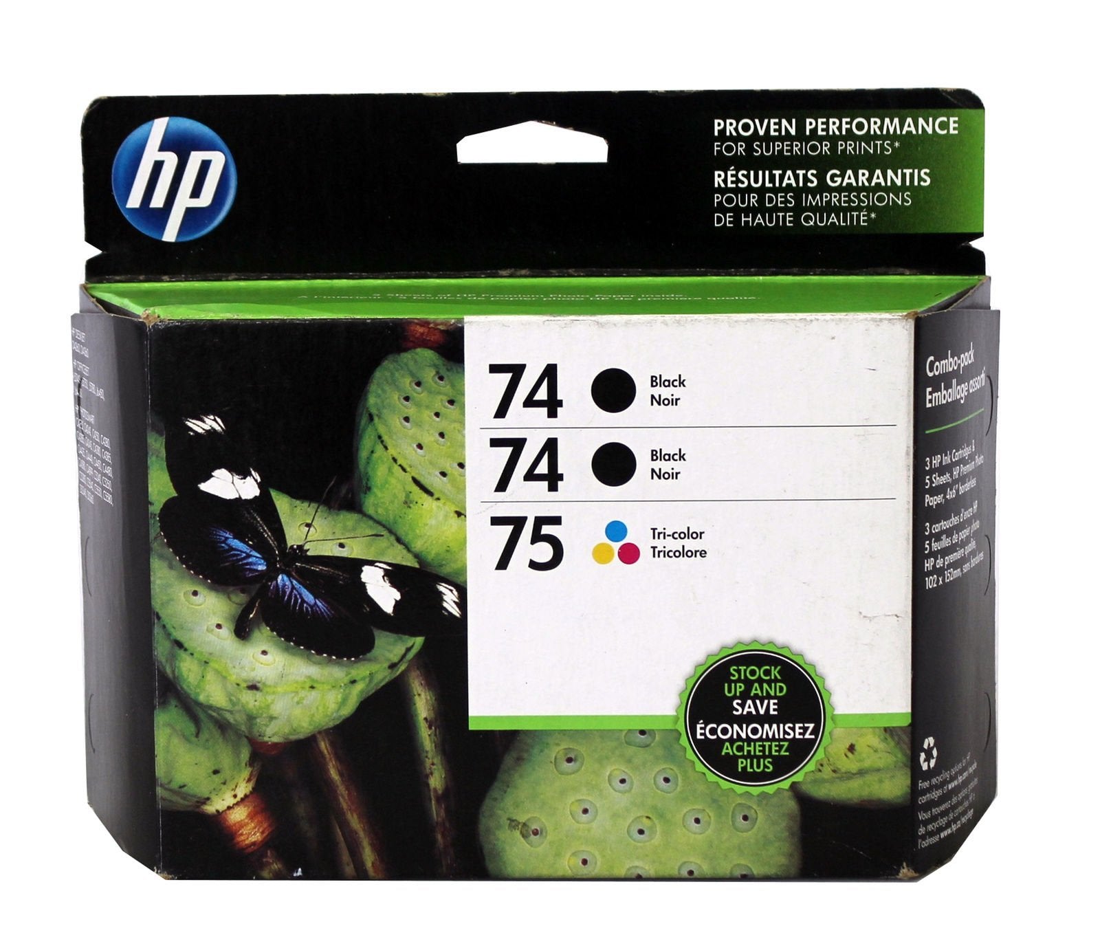 *BUNDLE* 2x HP #74 Black + #75 Tri-Colour Ink Cartridge Combo CB335WA CB337WA [CD976FN]