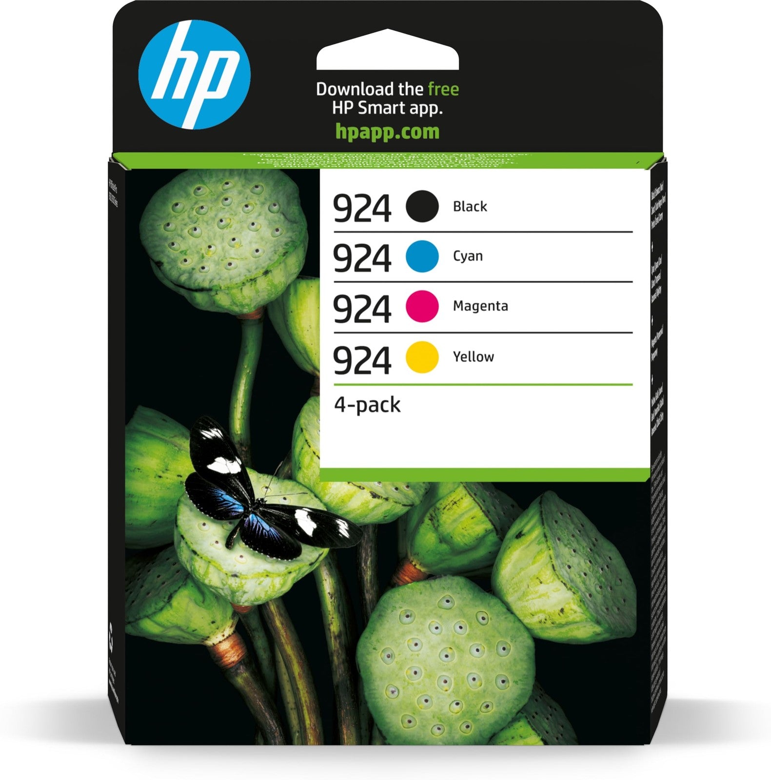 Genuine HP #924 C/M/Y/K Ink Cartridge Set Combo Value Pack Bundle [6C3Z0NA]