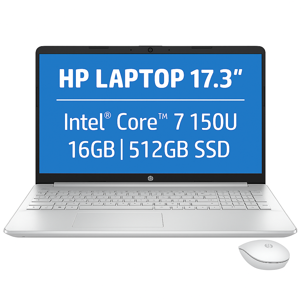 *CLEAR!* HP Laptop 17.3" FHD Intel Core 7 150U 16GB 512GB SSD Intel Graphics 17-cn4027TU Silver [BV7S7PA]