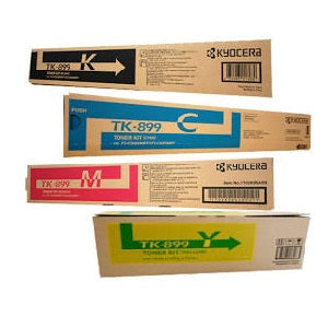 Bundle: 4x Pack Kyocera TK-899 C/M/Y/K Toner Cartridge Set for FS-C8020MFP FS-C8025MFP