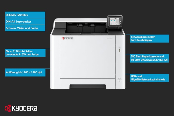 Kyocera Ecosys PA2101cwx A4 Colour Laser Wireless Printer + Warranty (110C243AU0)