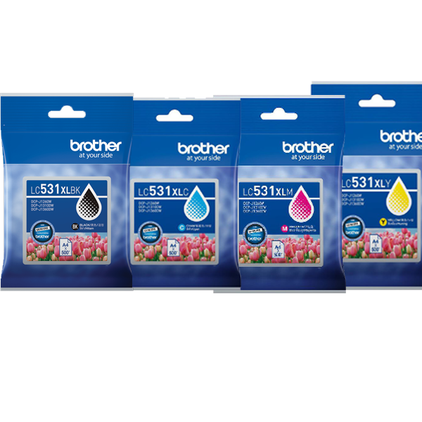 Genuine 4x Pack Brother LC531XL BK/C/M/Y High Yield Ink Cartridge Set [LC531XL4PK]