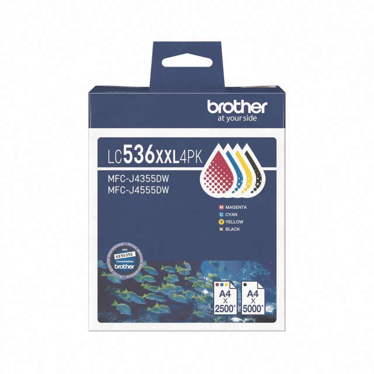 Genuine 4x Pack Brother LC536XXL C/M/Y/K Ink Cartridge Set for MFC-J4355DW MFC-J4555DW [LC536XXL4PK]