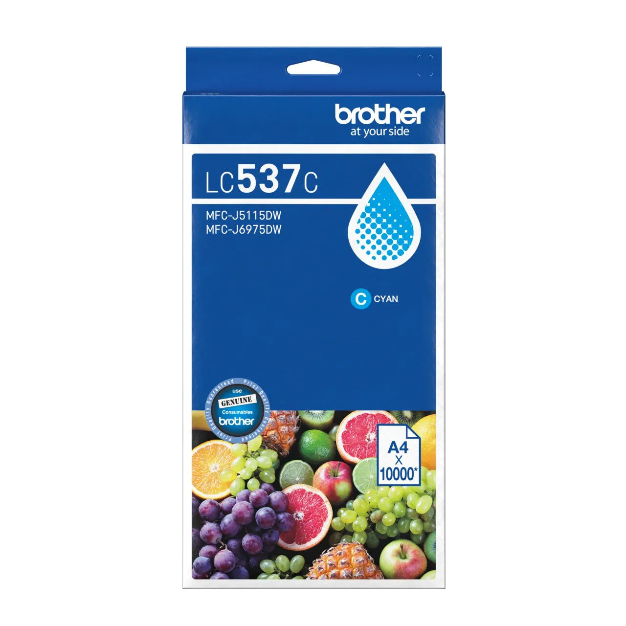 Genuine Brother LC537C Cyan Ultra High Yield Ink Cartridge for MFC-J6975DW MFC-J5115DW 10K