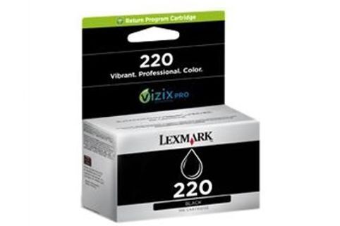 1 x Genuine Lexmark #220 Black Ink Cartridge Prebate (625 Pages) [14L0173AAN]