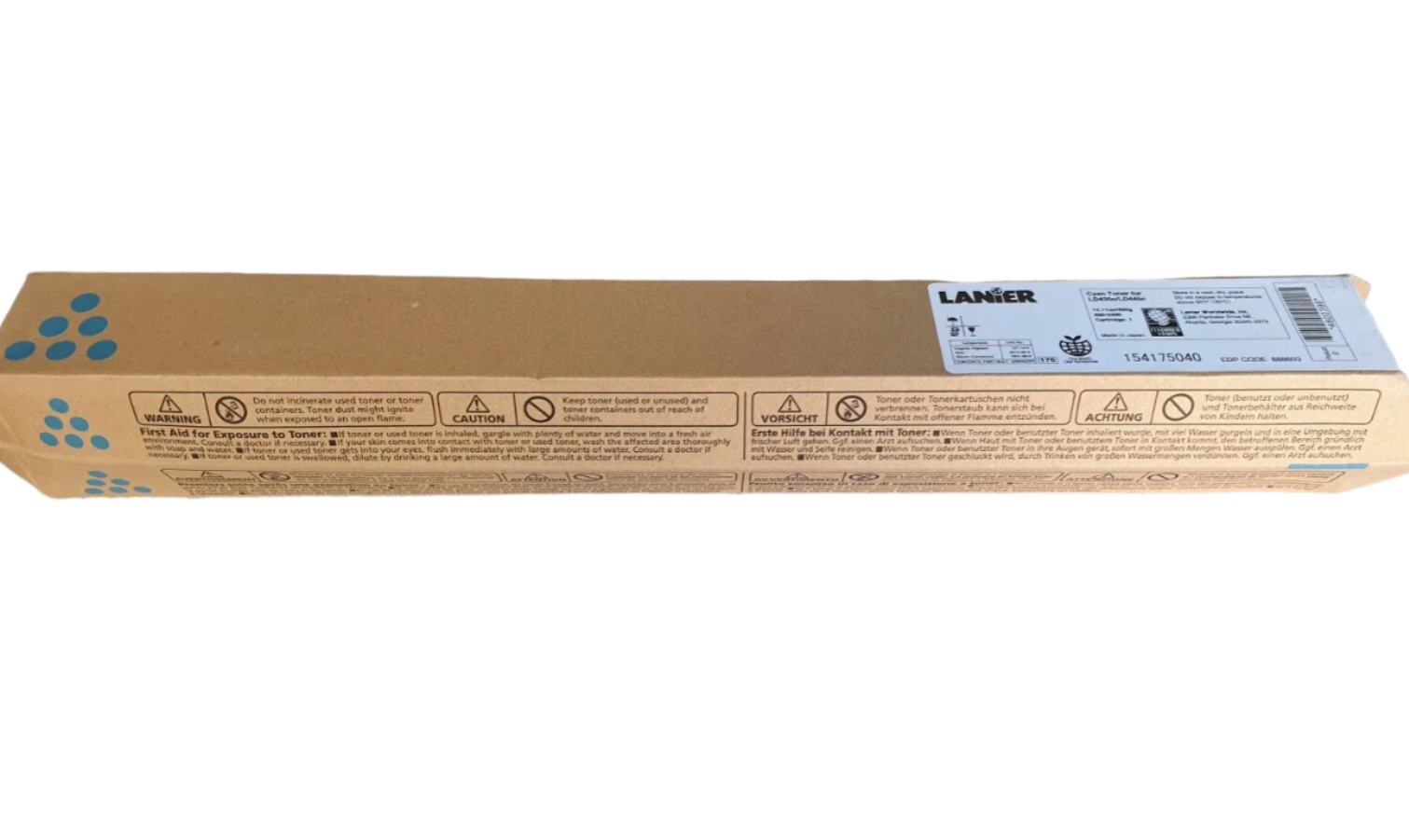 1 x Genuine Lanier MPC3500 MPC4500 LD435C LD445C Cyan Toner Cartridge [888603]