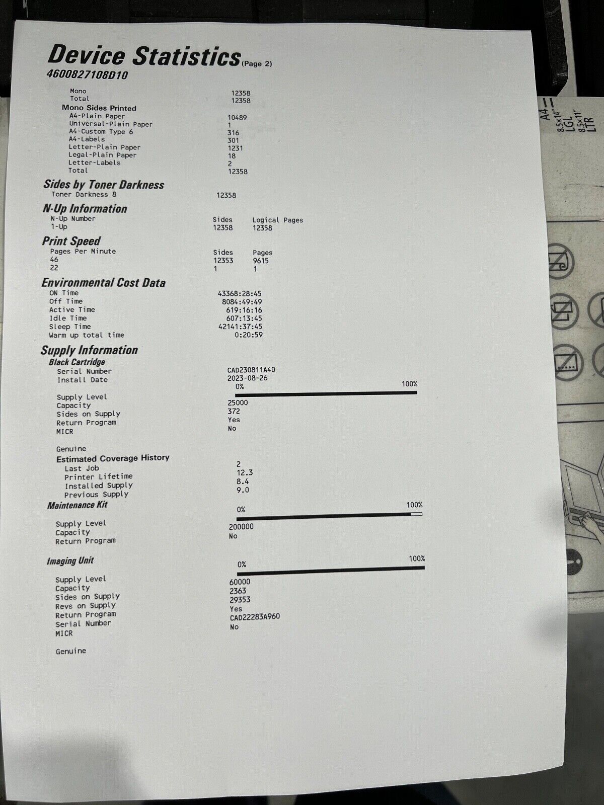 *Ex-Demo* LEXMARK MS521dn A4 Mono Laser Printer 44PPM 12K *USED!* [36S0314]