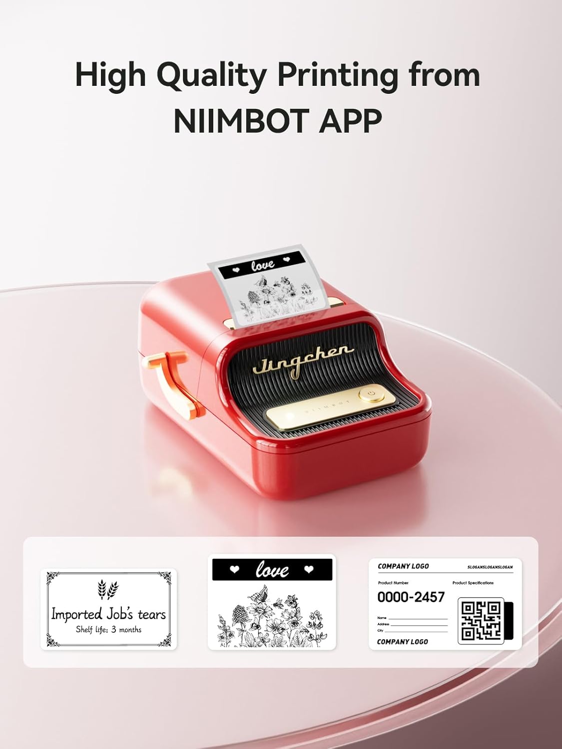 NIIMBOT B21S Inkless Label Maker Mini Bluetooth Office/Retail Thermal Label Printer - iOS & Android(Red)