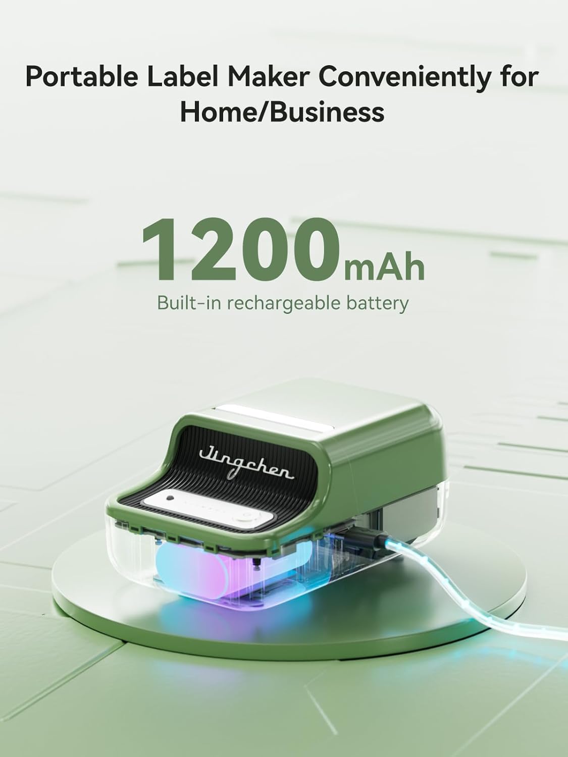 NIIMBOT B21 Inkless Label Maker, Mini Thermal Label Printer Compatible with iOS & Android, with 1 Pack 50x30mm White Label, Green