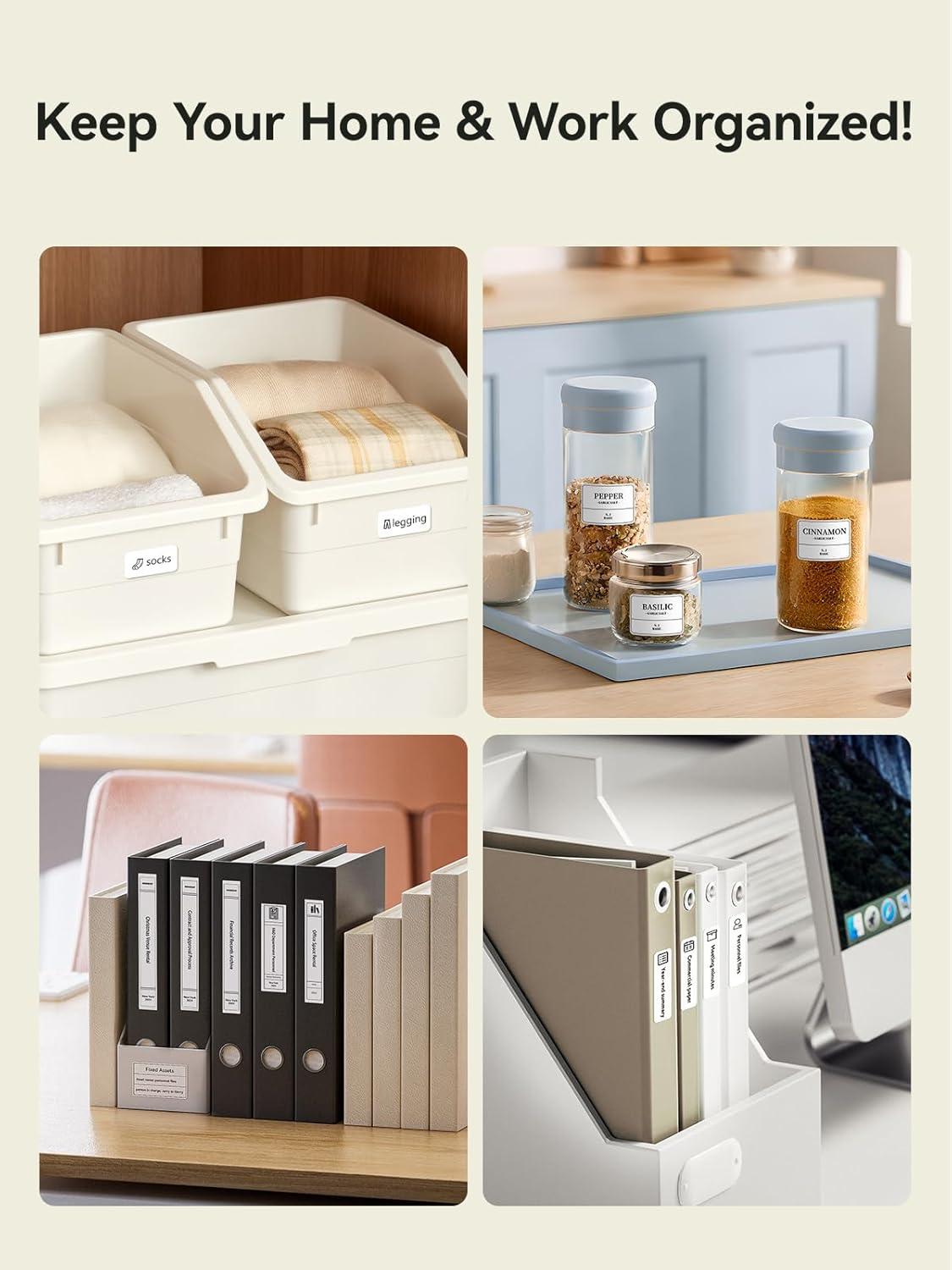 NIIMBOT B21 Label Maker, Thermal Label Printer, Portable Inkless Label Makers for Home/Office/Business, with 1 Pack 50x30mm White Label, Compatible with iOS & Android, White