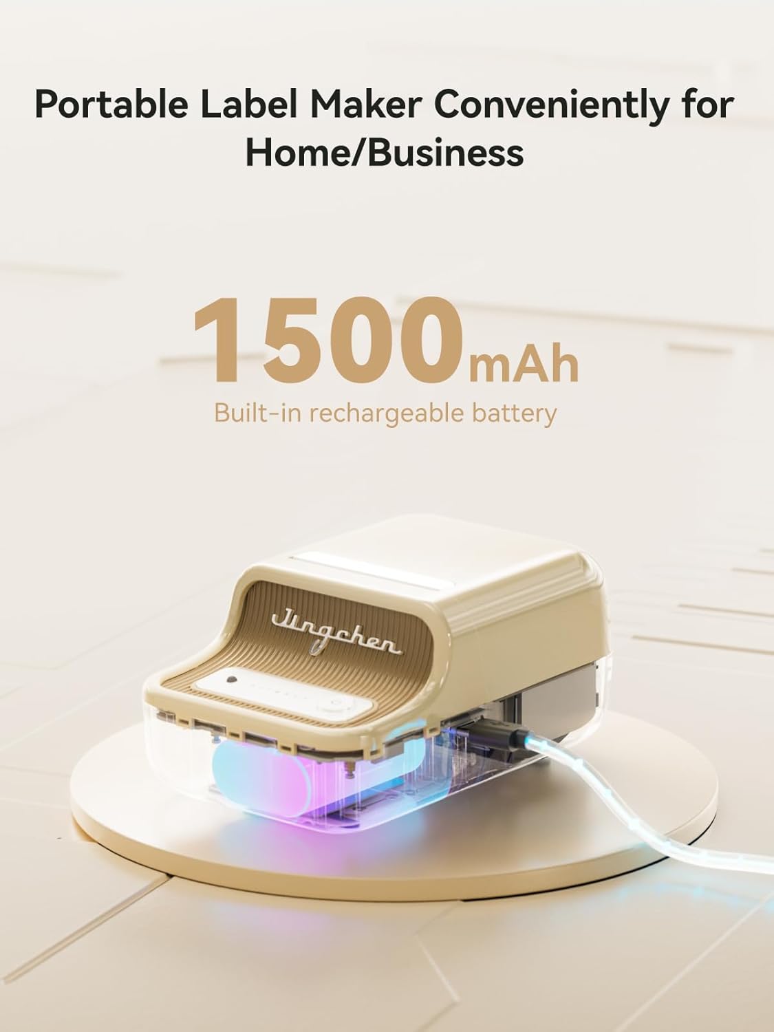 NIIMBOT B21 Label Maker, Thermal Label Printer, Portable Inkless Label Makers for Home/Office/Business, with 1 Pack 50x30mm White Label, Compatible with iOS & Android, White