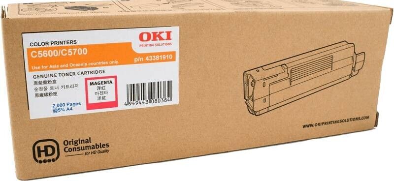 *SALE!* Genuine OKI C5600 C5700 Magenta Toner Cartridge (2K) [43381910]