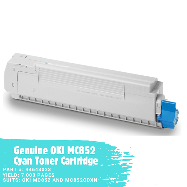 *SALE!* Genuine OKI MC852 Cyan Toner Cartridge (7K) [44643023]