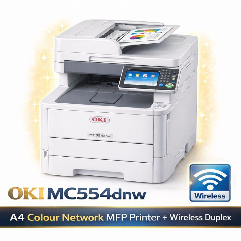 OKI MC554dnw A4 Colour Network MFP Printer+Wireless Duplex+BONUS:$50 Gift Card [YB8001-7004P003]