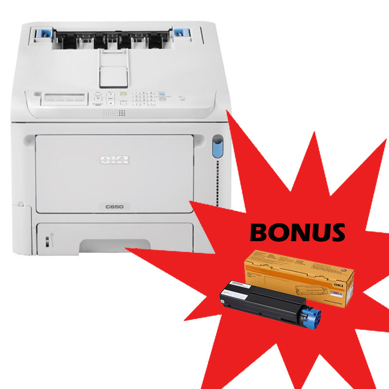 Bundle: OKI C650dn A4 LED Colour Laser Printer +BONUS: BLACK Toner