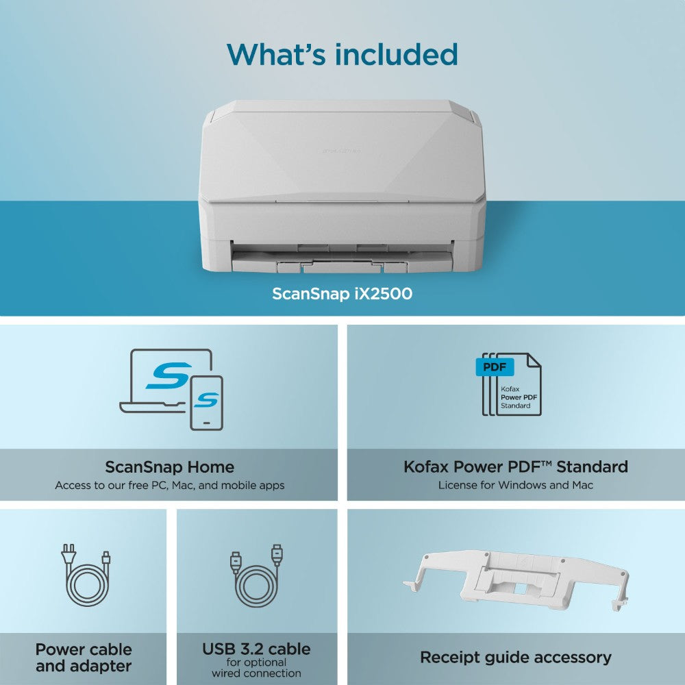 Ricoh/Fujitsu Scansnap IX2500 WiFi Document Scanner (A4, Duplex) 45PPM [PA03860-B111]