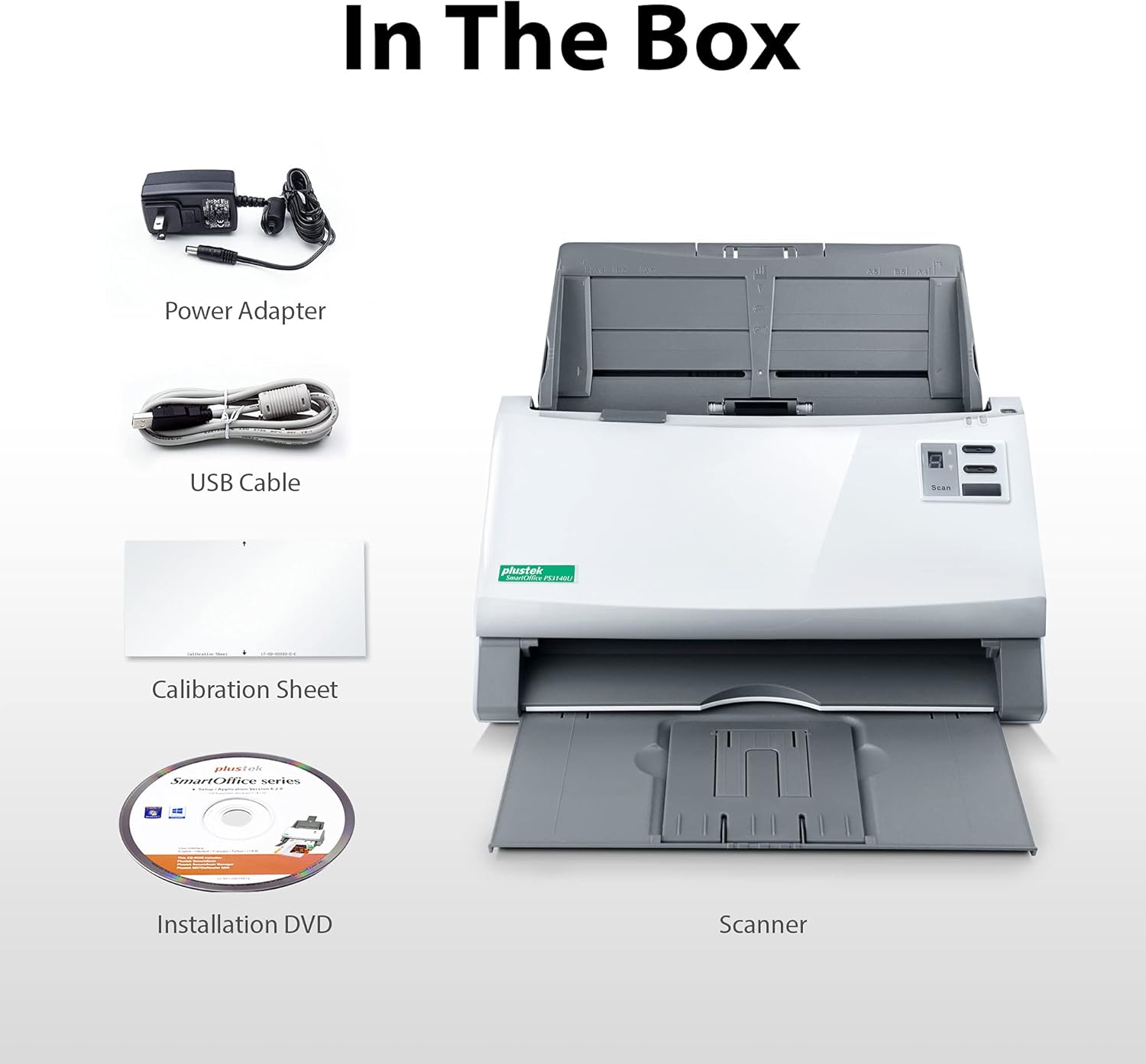 Plustek PS3140U Duplex Document Scanner 40ppm 100-Sheet ADF Citrix Ready & Twain Support