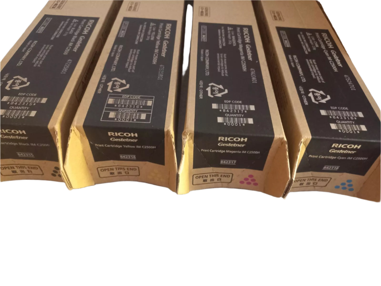 Bundle: 4x Pack Genuine Ricoh IM C2000 C2500H Toner Cartridge Set [842315-842318]