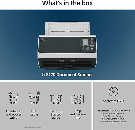*PROMO* Ricoh/Fujitsu FI-8170 A4 Sheet-fed Duplex Document Scanner USB 3.2/70PPM+Wty PA03810-B051 (RRP $1,947)
