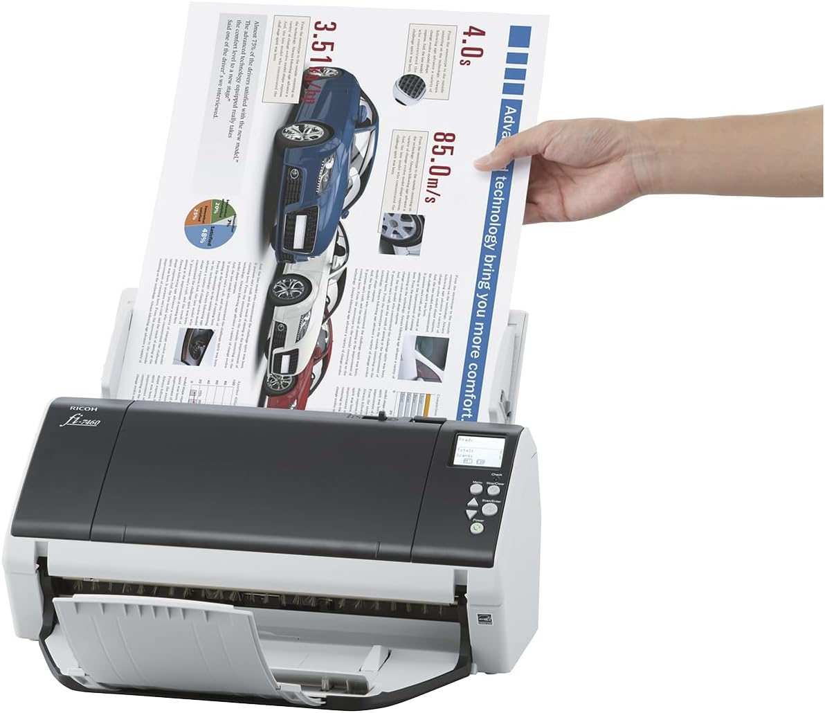 Ricoh/Fujitsu FI-7460 A3 Wide-Format Color Duplex Document Scanner 60PPM/100x Sheet ADF/600DPI [FI7460]