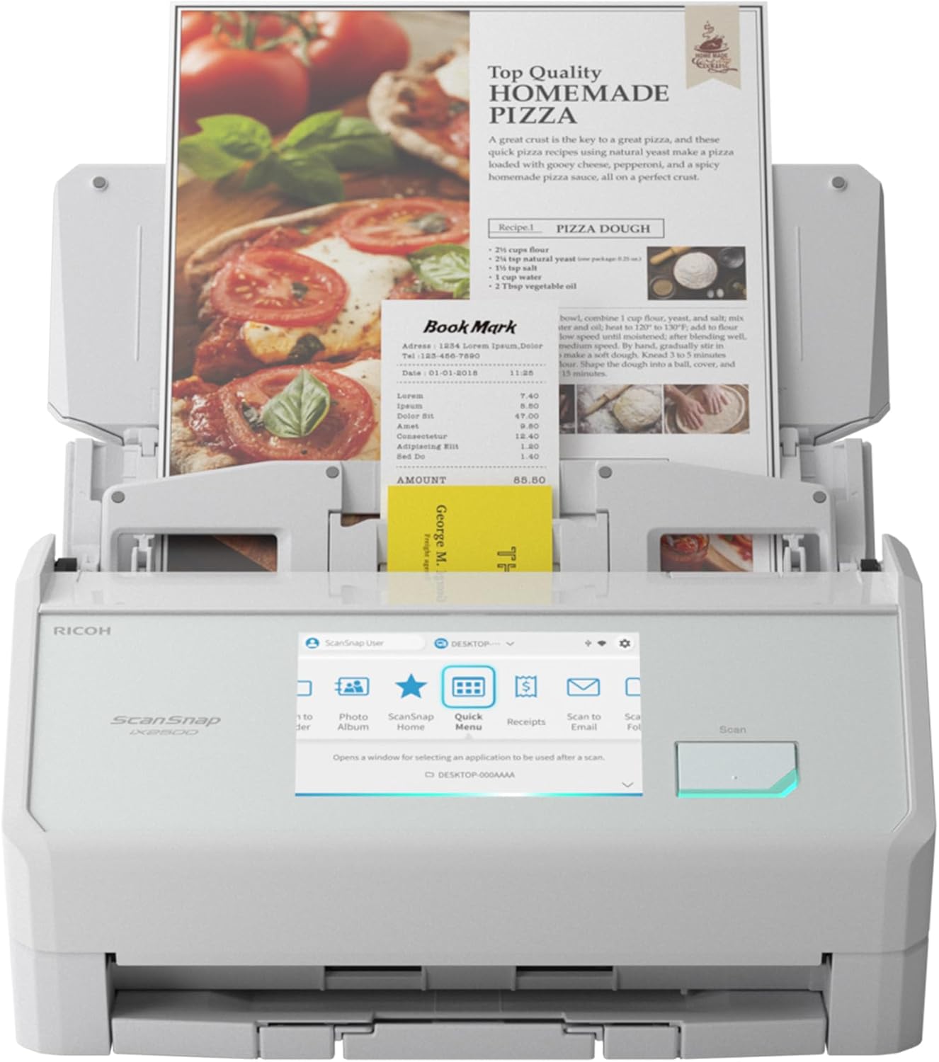Ricoh/Fujitsu Scansnap IX2500 WiFi Document Scanner (A4, Duplex) 45PPM [PA03860-B111]