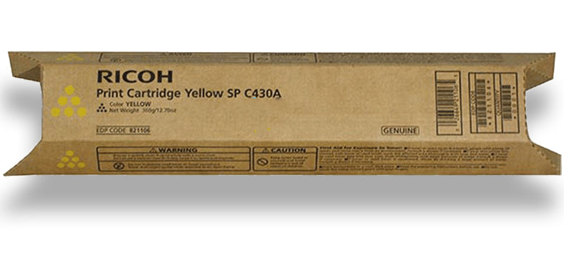 *CLEAR!* Genuine Lanier/Ricoh 821075 YELLOW Toner Cartridge for Lanier SPC430DN 15K